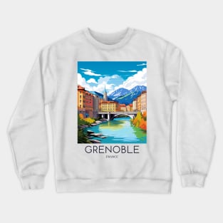 A Pop Art Travel Print of Grenoble - France Crewneck Sweatshirt